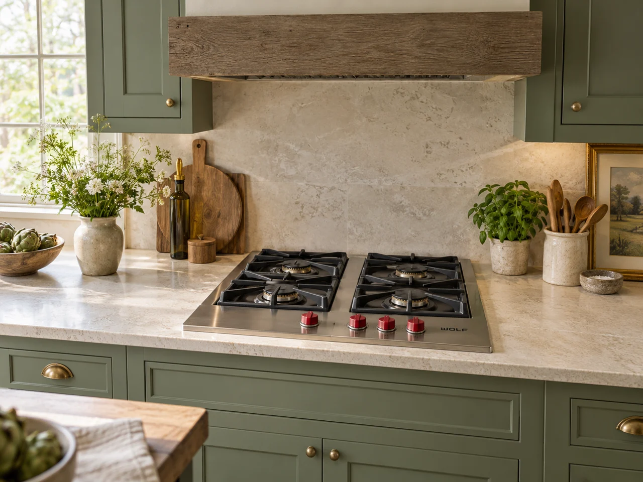 Illustration of a Wolf cooktop